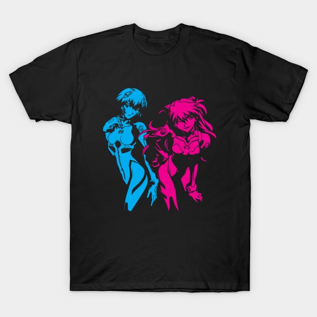 Eva Shirt, NGE, Rei Ayanami, Asuka Langley, Neon Genesis Evangelion T-Shirt T-Shirt by waveformUSA